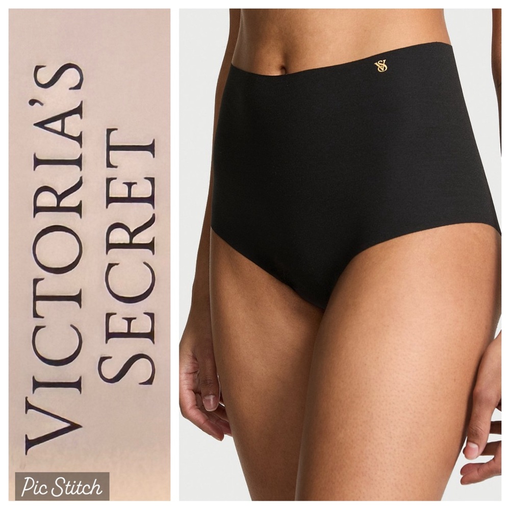 Victoria's Secret Black No-Show Modern Brief Panty; Large